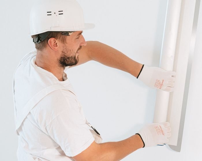 Drywall work in progress