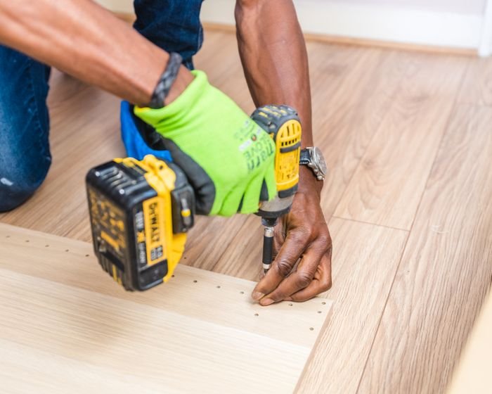 Flooring work in progress