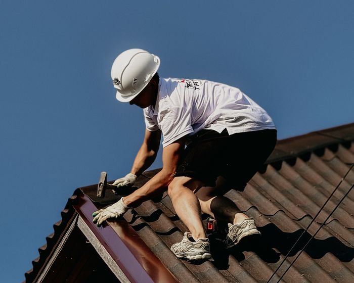 Roofing work in progress