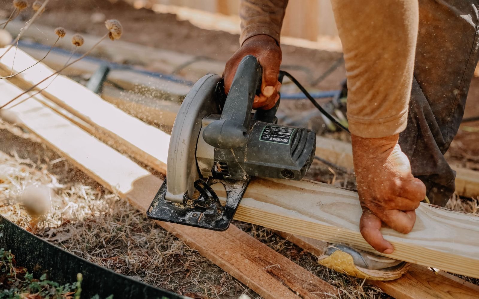 A contractor at work on a home improvement project